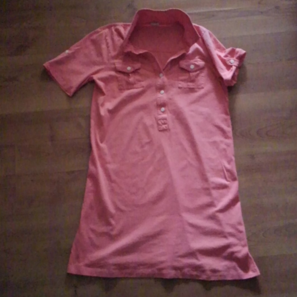J. Crew salmon pink collar dress